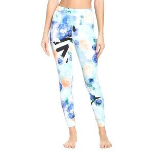Reebok Lux Bold Tight Womens Leggings M Sweatwick Stretch Fabric Floral Print Mu